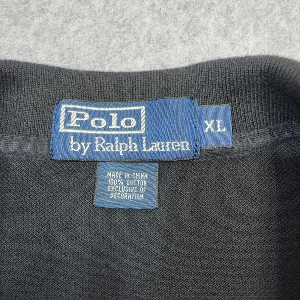 Ralph Lauren Polo Shirt Mens XL Black Crest Pocket Purveyors Fine Winter Apparel